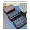Xiaoxiangfeng camellia woc fortune bag golden ball chain shoulder messenger bag genuine leather rhombus flower small square bag female