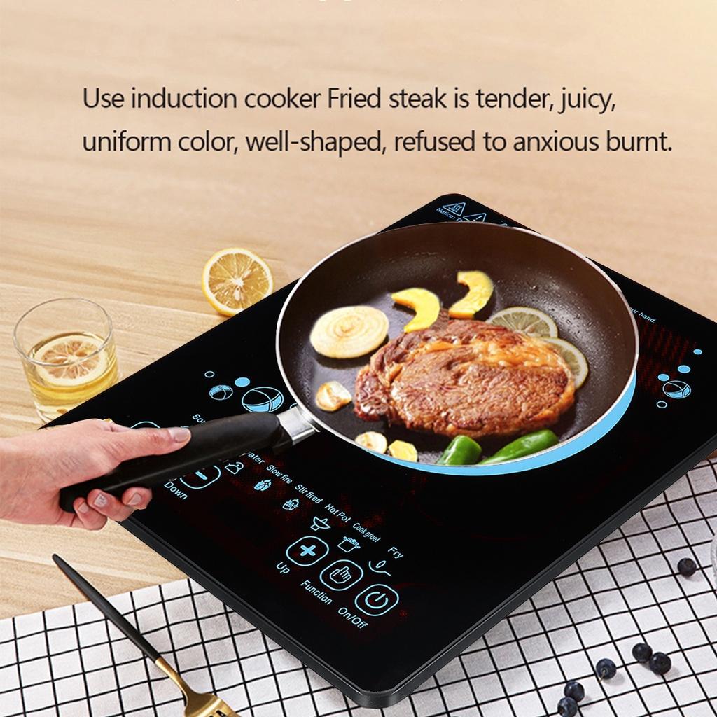 2200W Waterproof Timer Crystal Heating Panel Hotpot Cooktop Stove Touch Screen Electric Induction Cooker