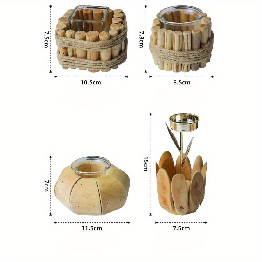 1PC Ins Wood Driftwood Aromatherapy Candle Holder-Home Goods Bedroom Book Tablecloth Ornaments,4cm Candles Are Recommended.