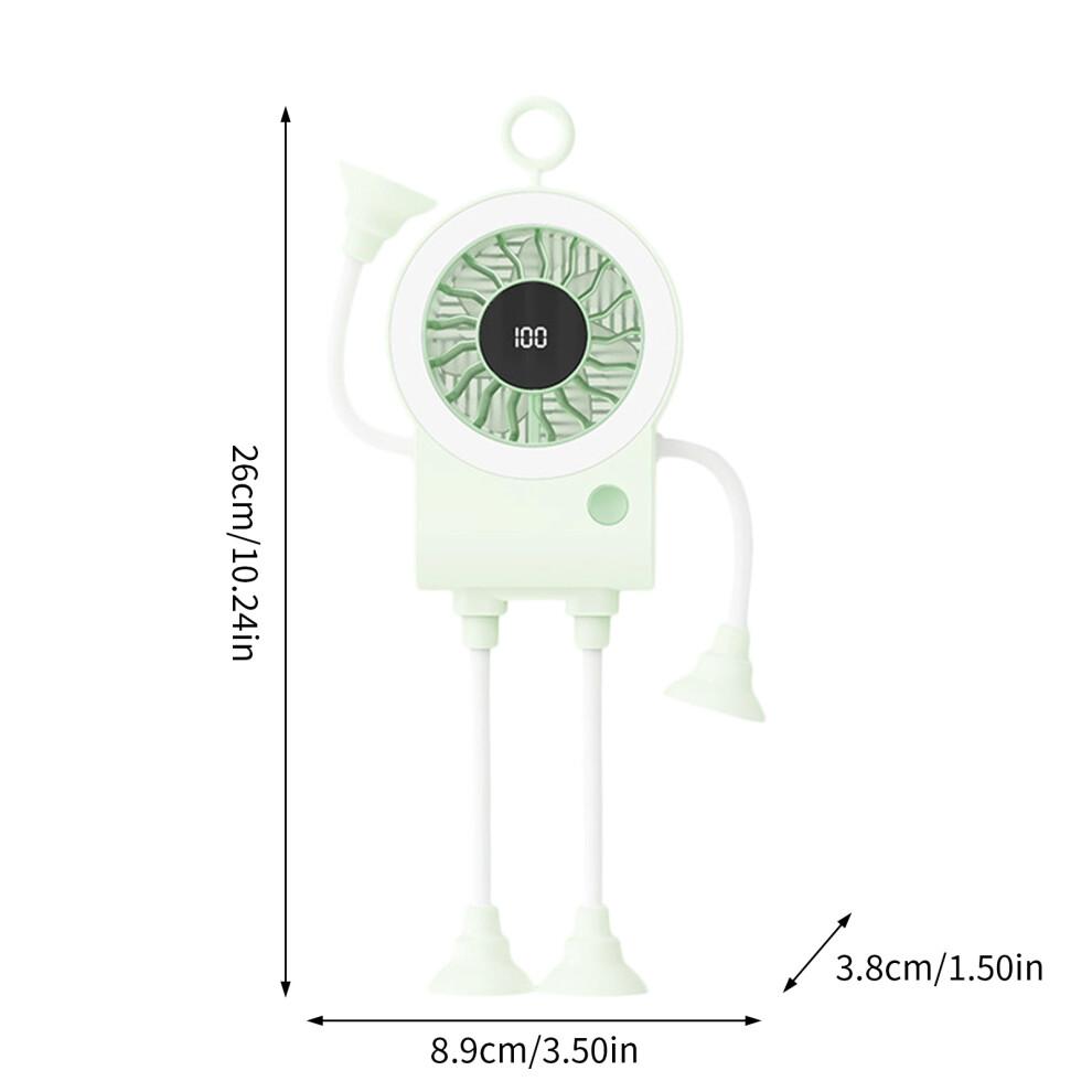 Adjustable Handheld Fan Outdoor Air Blower Rechargeable 5-Green