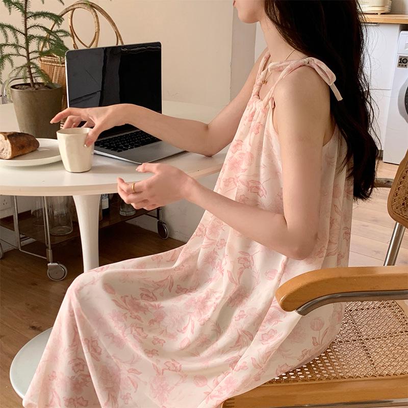 Women's Summer Cloud Cotton Pajama Tank: Breathable Stretch Camisole Sleep Dress