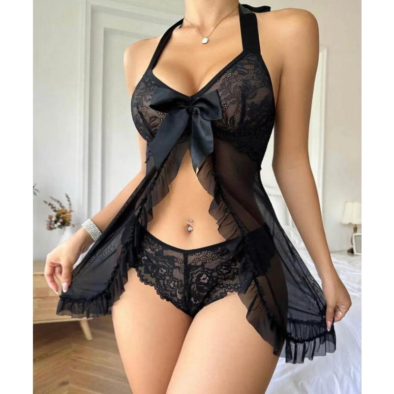 Women Transparent Lingerie Underwear Set See Through Lingerie Sets Sexy Lace Bra And Panty Set Female Sexy Costumes