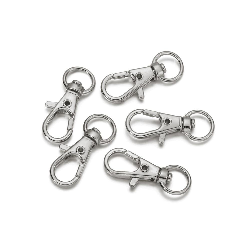 

Большой карабин-лобстер с D-кольцом для DIY брелока и аксессуара для сумки - Вращающаяся на 360° пряжка для питомцев и сумок 38x17mm (10 pieces, 46g)