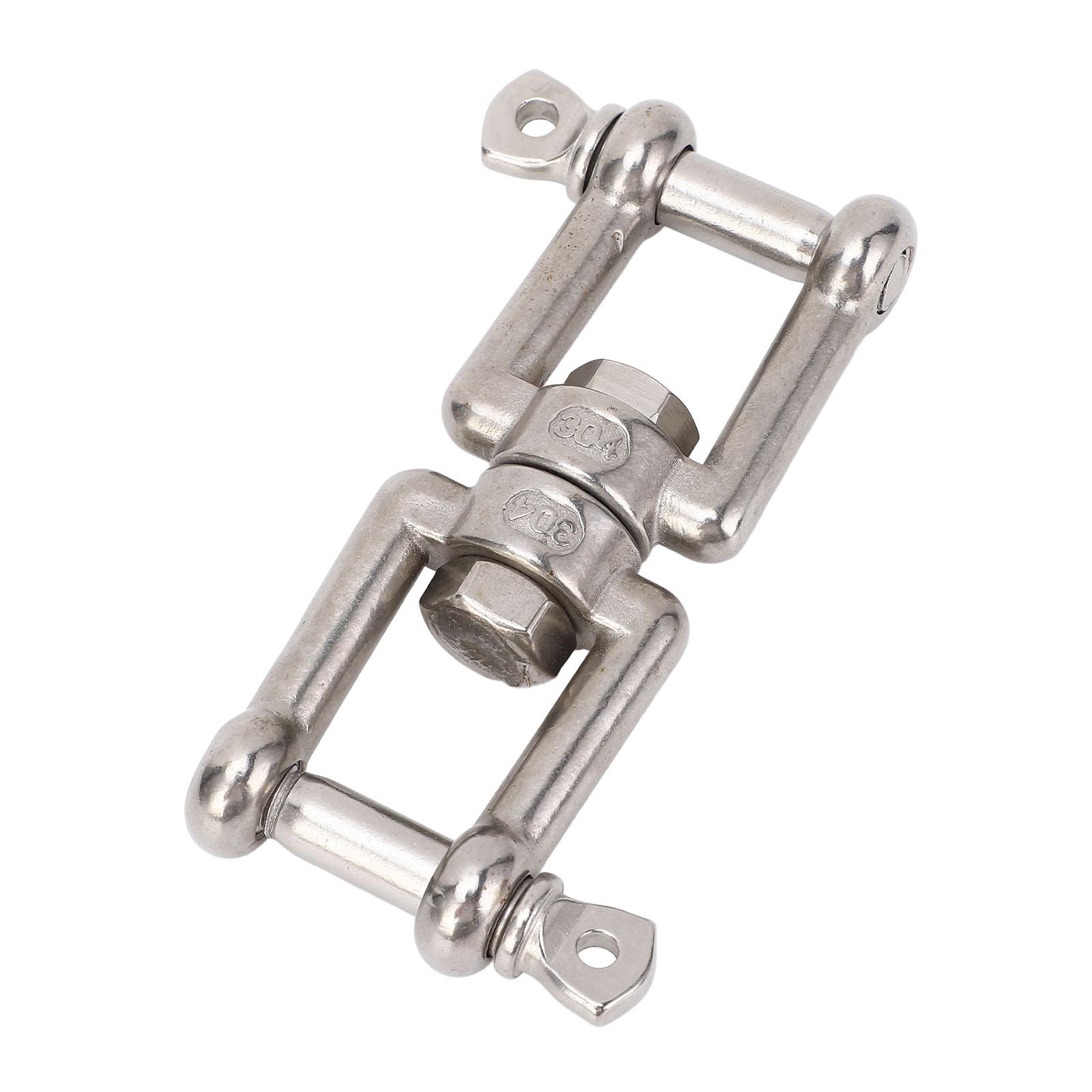 Stainless Steel Double Ended Swivel Shackle 8 Shaped Ring Connector Marine Device for Ships Boat Yacht 10mm, Load