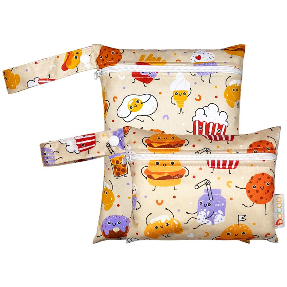 Waterproof Cartoon Print Washable Baby Diaper and Storage Organizer Bag