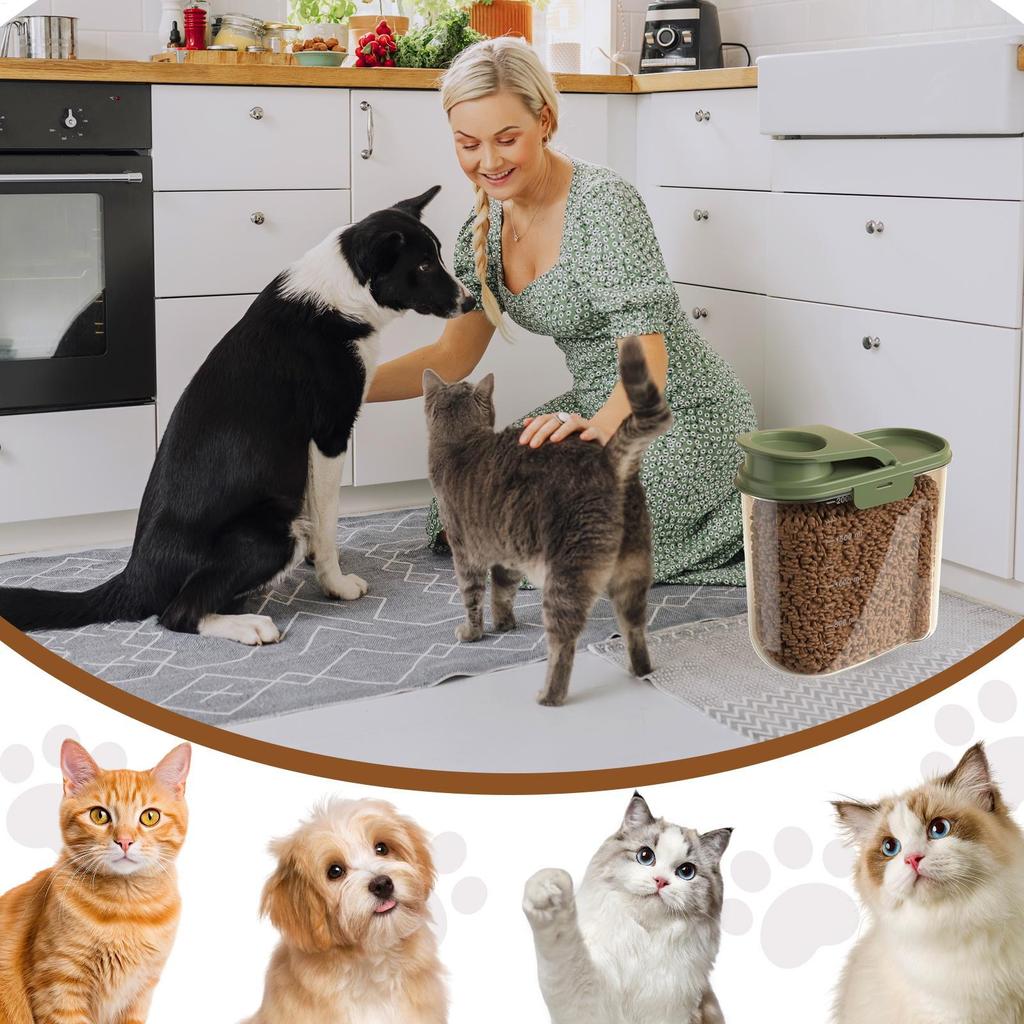 2L Airtight Dog Food Storage Container Transparent Dust-proof Anti-moisture Grain Dispenser Large Capacity Puppy Barn Bunny Use