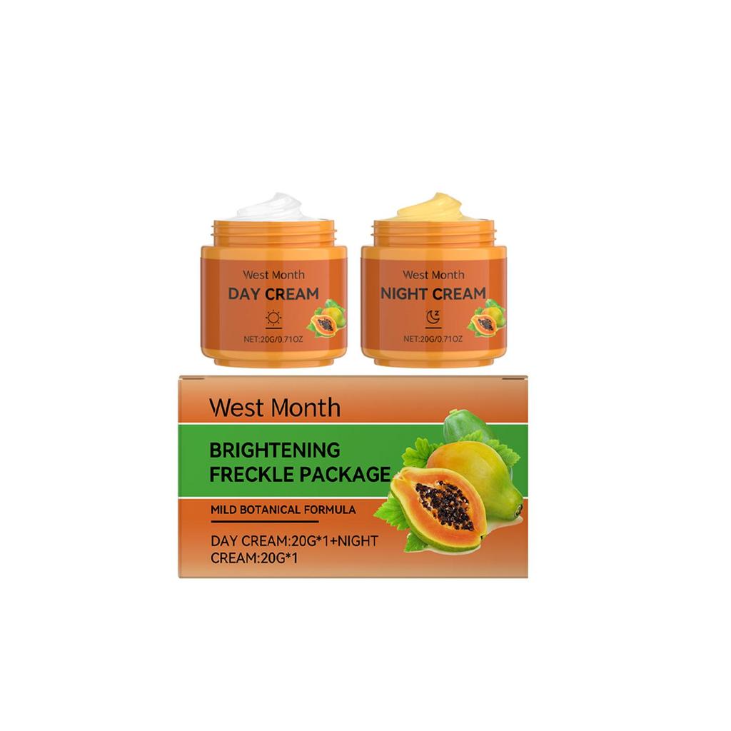 West&Month Papaya Facial Cream Fades Dark Spots Brightens Skin Hydrates & Moisturizes For Face Use 1 set