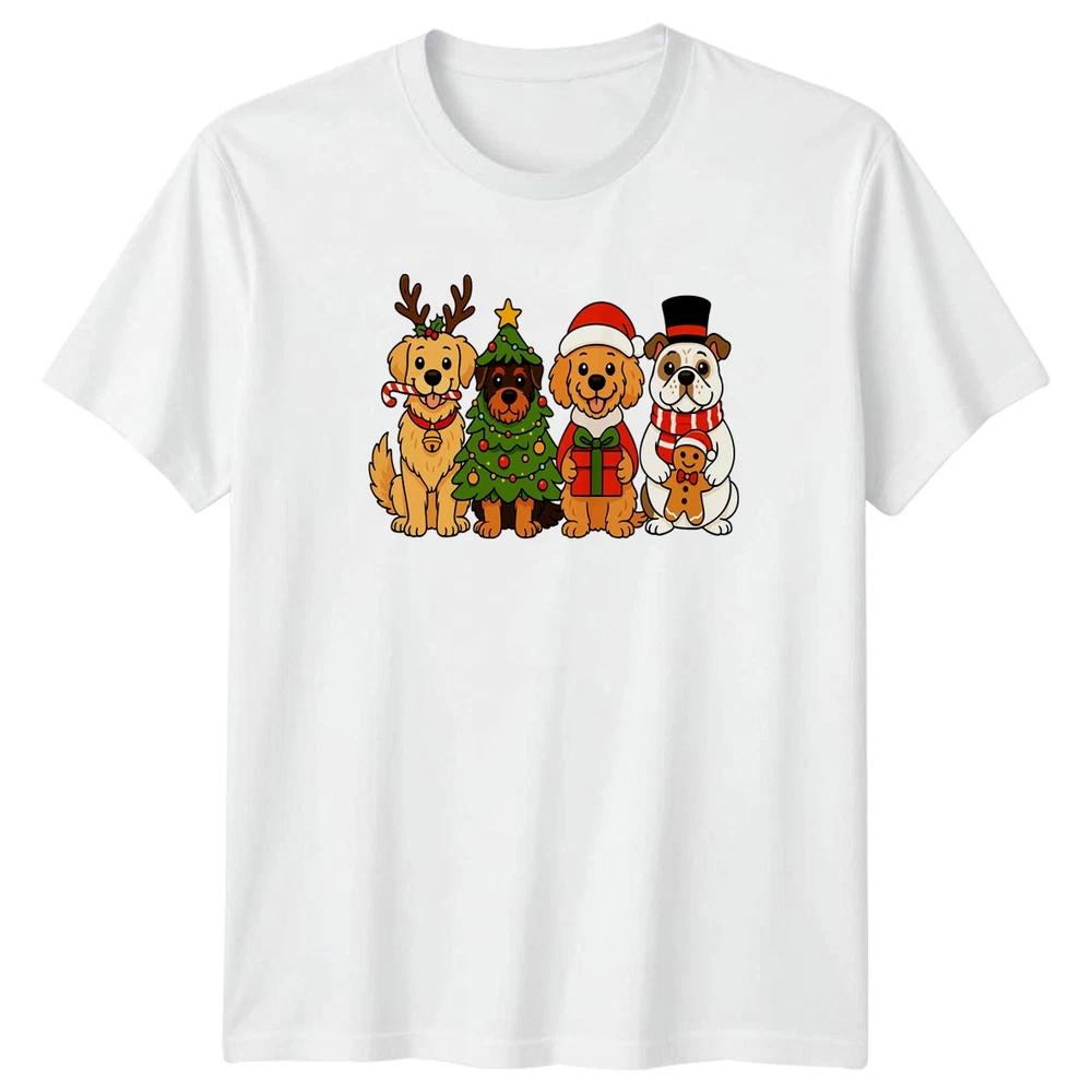 Christmas Dogs Holiday Cartoon Unisexs TShirt Unisexs Tee Graphic Unisex S