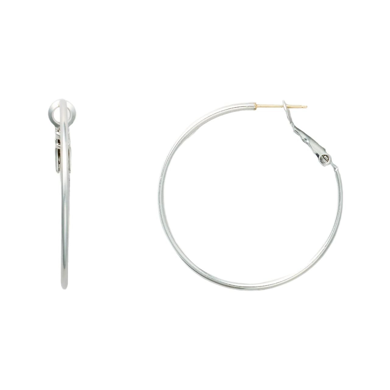 

HRYS в Японії 18K Круглі сережки-кільця з дроту 3487 [HILLYS] [Зроблено з пусети] (50мм Срібний)