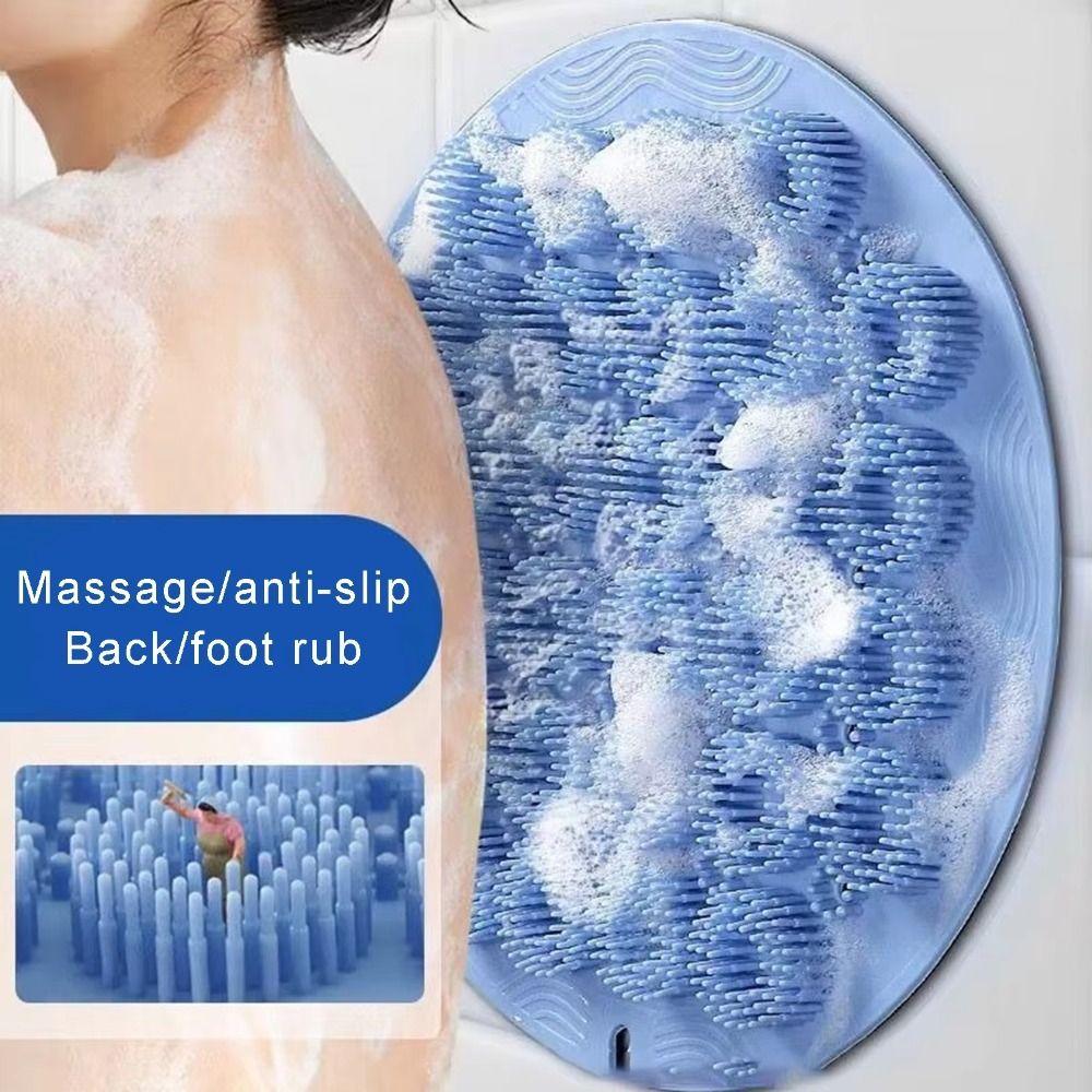 

Silicone Scrubber Pad Lazy Floor Mat Durable Massage Foot Mat Bathroom Body Dead Skin Removal Tool рожевий