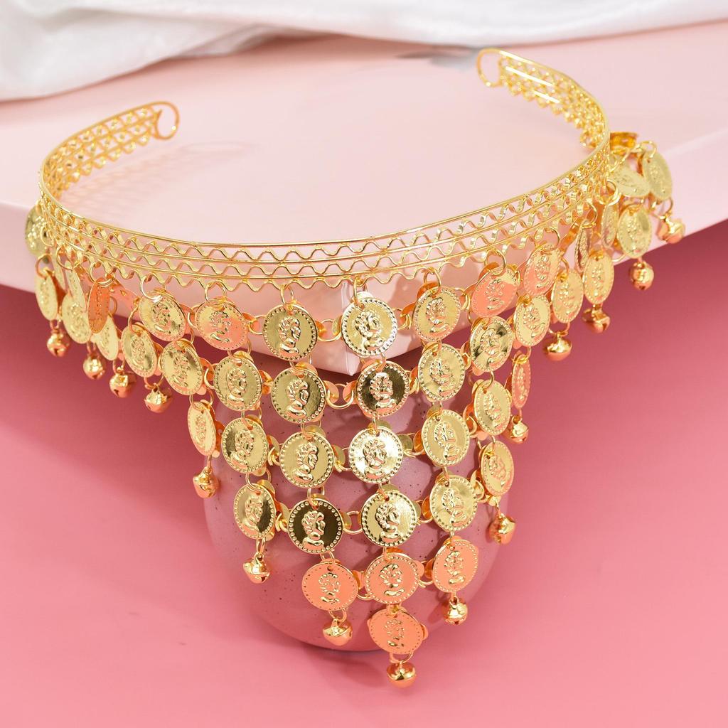 Retro Ethnic Indian Dance Coin Tassel Headband