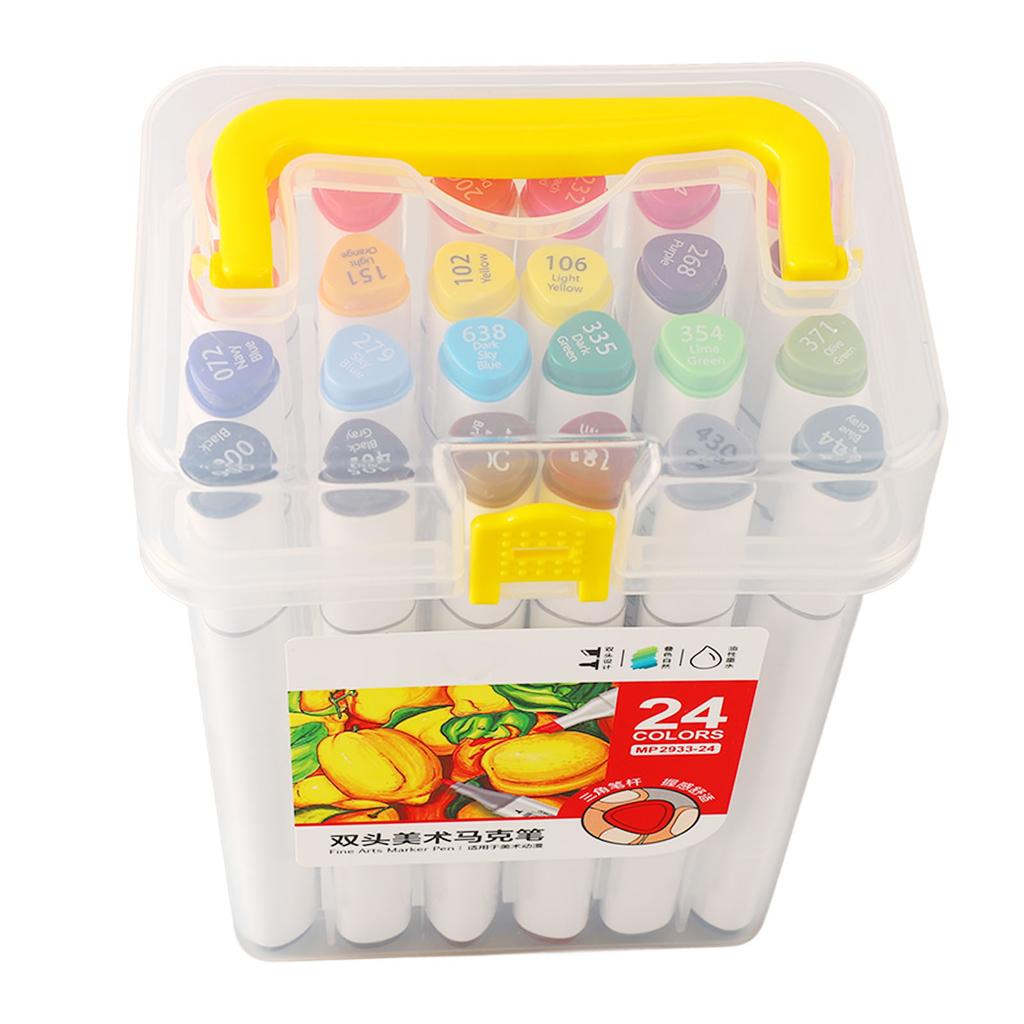 24 Colors Paint Markers Dual Tip Quick Drying Paint Markers Pens for Wood Rock Painting Canvas Stone Glass Ceramic DIY