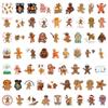 60 Christmas Stickers Cartoon Gingerbread Man Decoration Laptop Skateboard Mobile Phone Case Waterproof Stickers