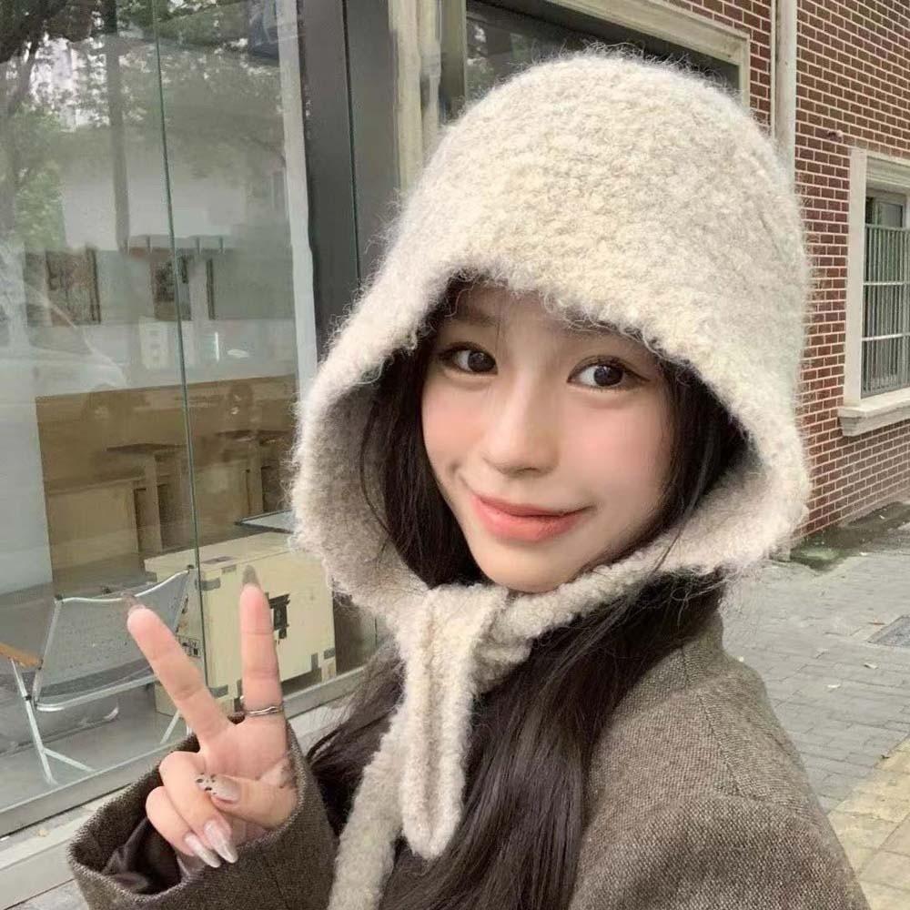 Soft Neck Collar Beanies Cap Acrylic Fibers Winter Neckerchief Hat Fashion Knitted Hooded Cap Men