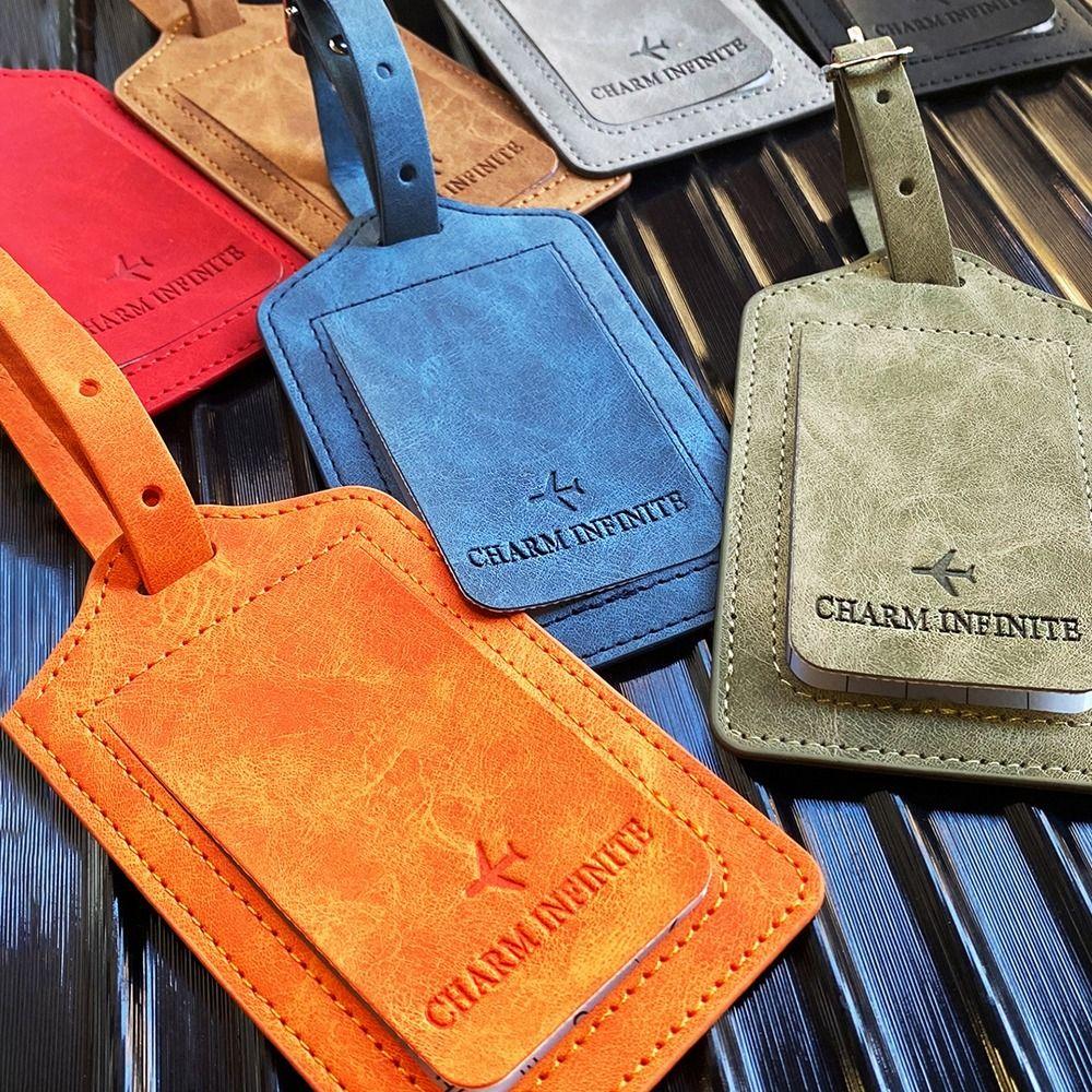 Travel Handbag Label PU Leather Airplane Suitcase Tag Travel Accessories Luggage Tag Boarding Pass