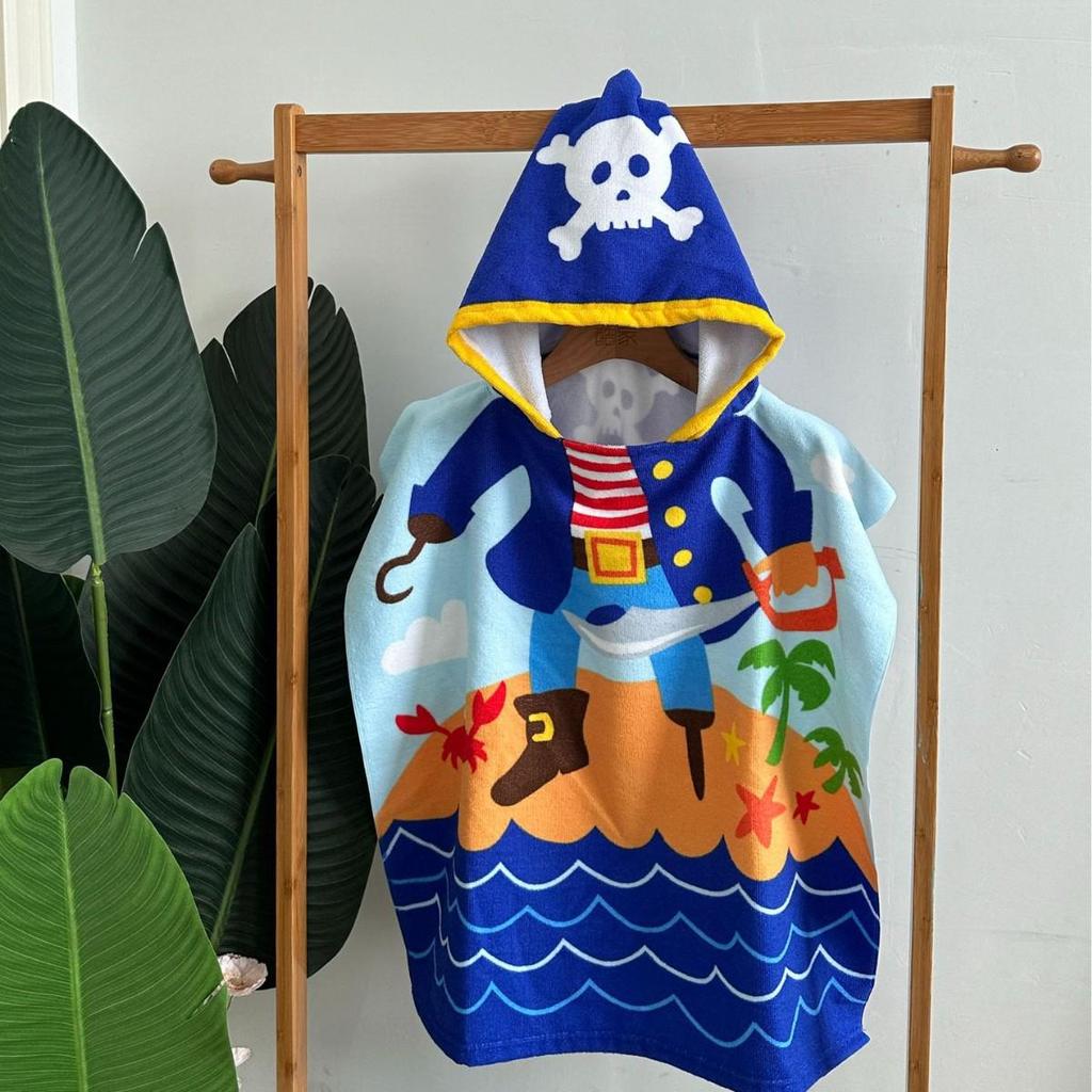Children's Hooded Bath Towel: Antibacterial, Quick-Drying, Wearable Cloak for Bath or Beach.
