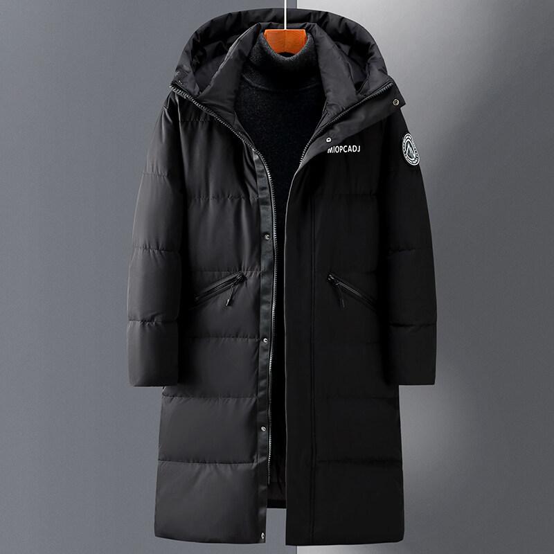 Зимняя новая рабочая куртка пуховик мужская и женская средняя и длинная утолщенная пуховая куртка S чёрный