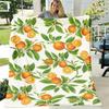 Orange Tree Flannel Blanket Vibrant Citrus Fruit Leaf Print, Lightweight AntiWrinkle AllSeason Throw, Soft Durable Contemporary Bedding for Home Decor
