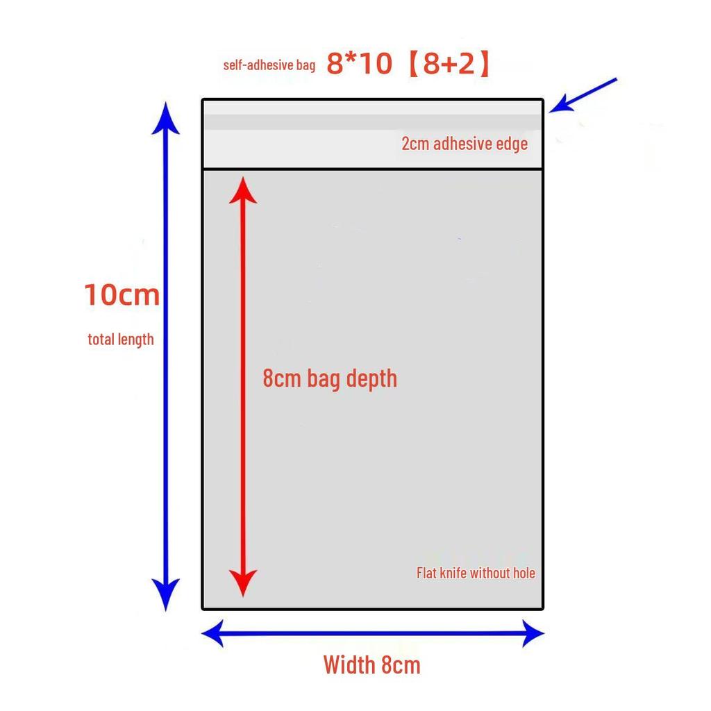 Width 8 In Self-Adhesive Transparent Packaging OPP Bag