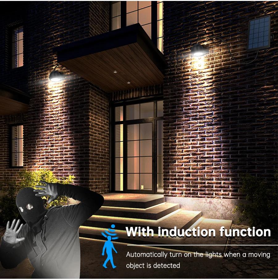 Dual Head Solar Spotlights Outdoor Indoor LED Landscape Spot Light 2-in-1 Waterproof Solar Powered Wall Lighting for Garden