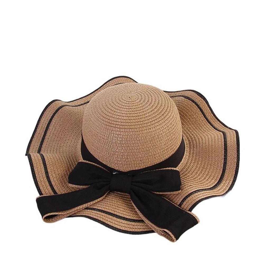 Bohemian Straw Weave Sun Hat Large Fisherman Hat Casual Sunscreen Bucket Hat  Ladies/Girls