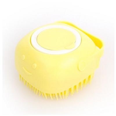Noumongs Dog Bath Brush Cat Dog Shampoo Shower Supplies Silicone Brush, Yellow, 1 Piece, Korean Pet Shampoo