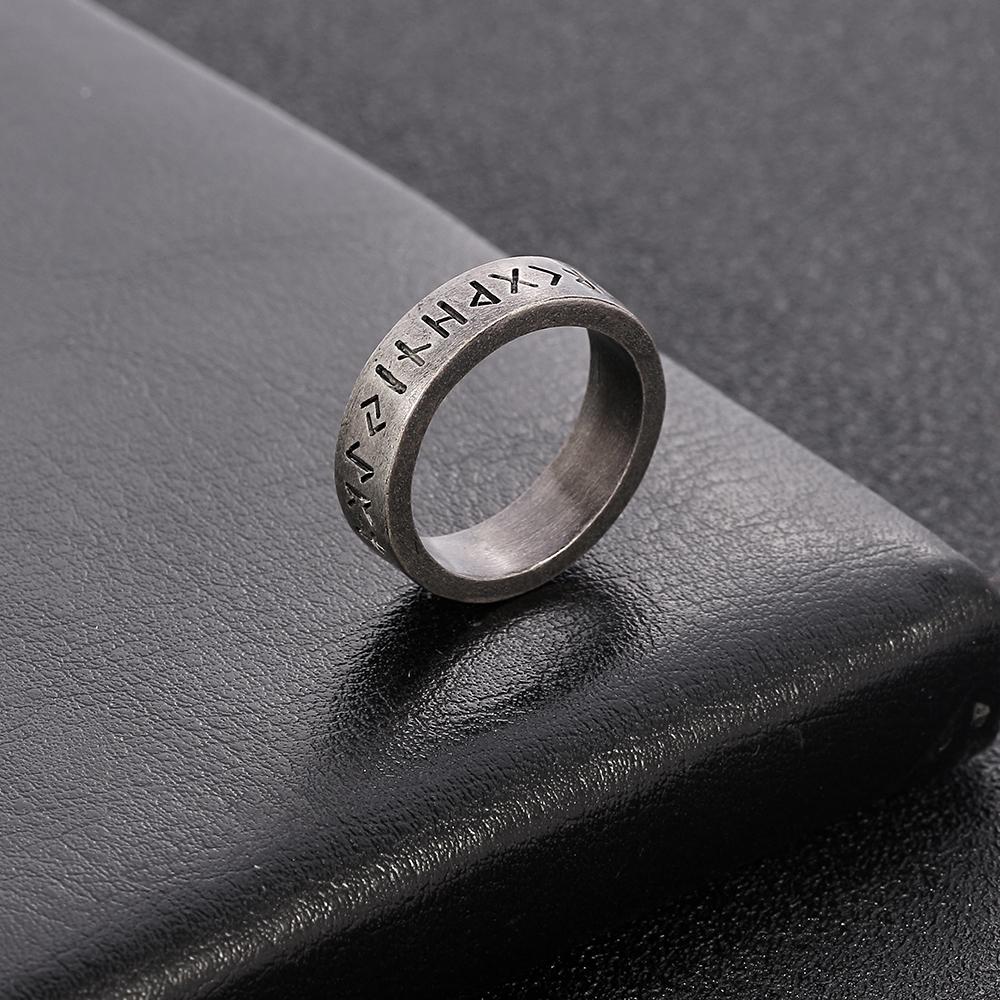 Modestil Männer Doppelbuchstaben Runenwörter Odin Nordische Wikinger Amulett Ringe Schmuck