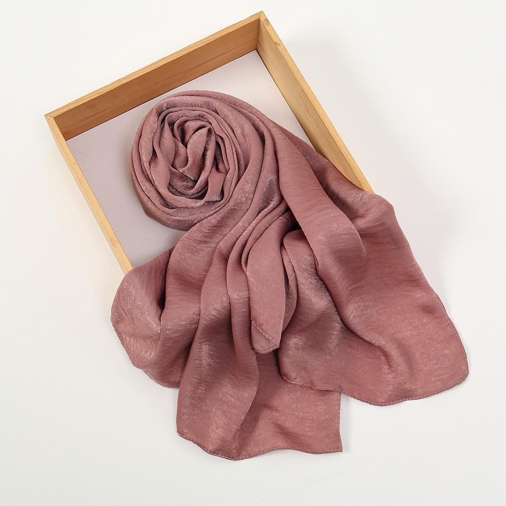 Premium Shiny Hijab Silk Scarfs Woman Muslim Hijab Head Scarf Headwraps Fashion Bufandas Silk Scarves Shawl Headband