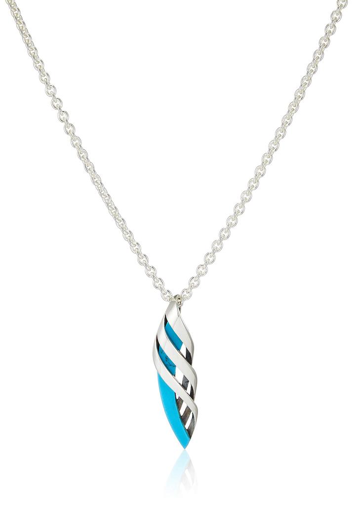 FREE STYLE Wind Motif Turquoise Silver Necklace [Freestyle] Men's FSP871-BTQ01350