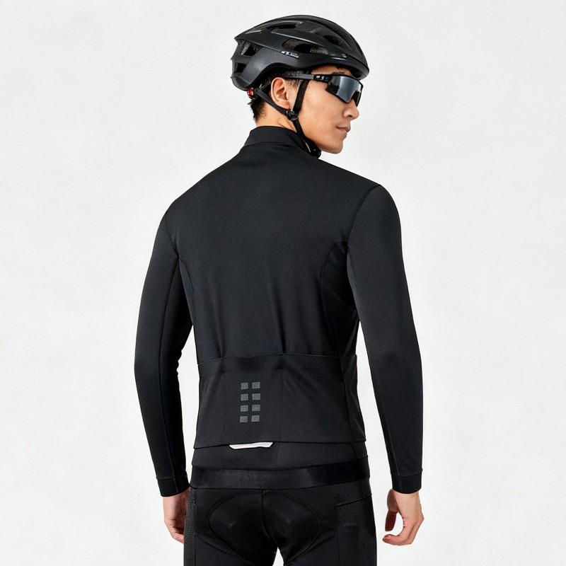 Mens Thermal Cycling Jacket Windproof Water-Resistant Fleece-Lined Long Sleeve Top Winter Riding