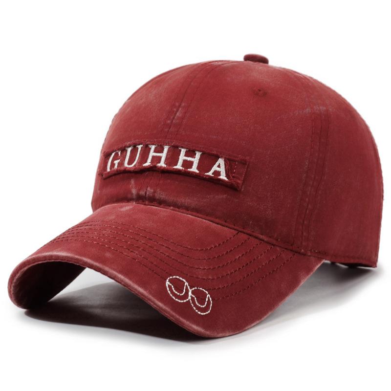 Retro Cowgirl Washed Alphabet Embroidered Cap Outdoor Men S Travel Street Sunscreen Shade Baseball Cap Adjustable красный