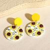 Fully Managed Acrylic Stud Earrings, Fresh Flower Fish Earrings, Contrasting Color Earrings.