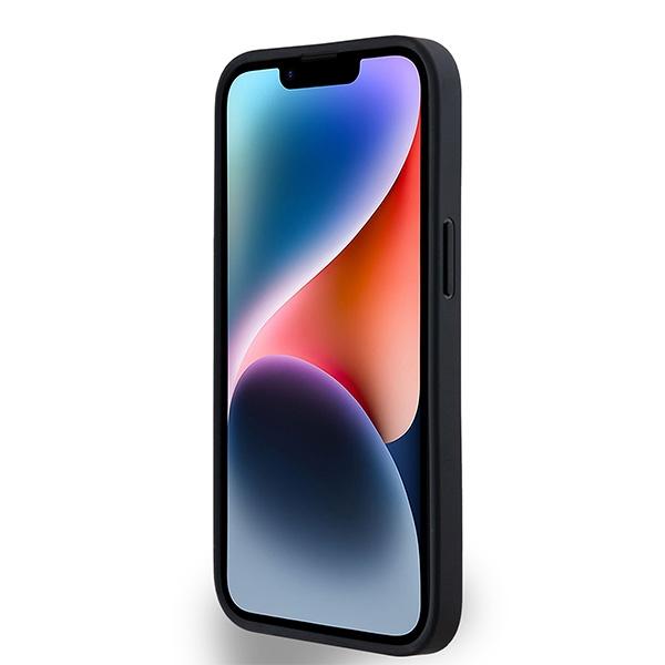 Dkny Dkhmp14Spshrpsk Iphone 14 / 15 / 13Czarny/Black Hardcase Leather Monogram Pattern Metal Logo Magsafe