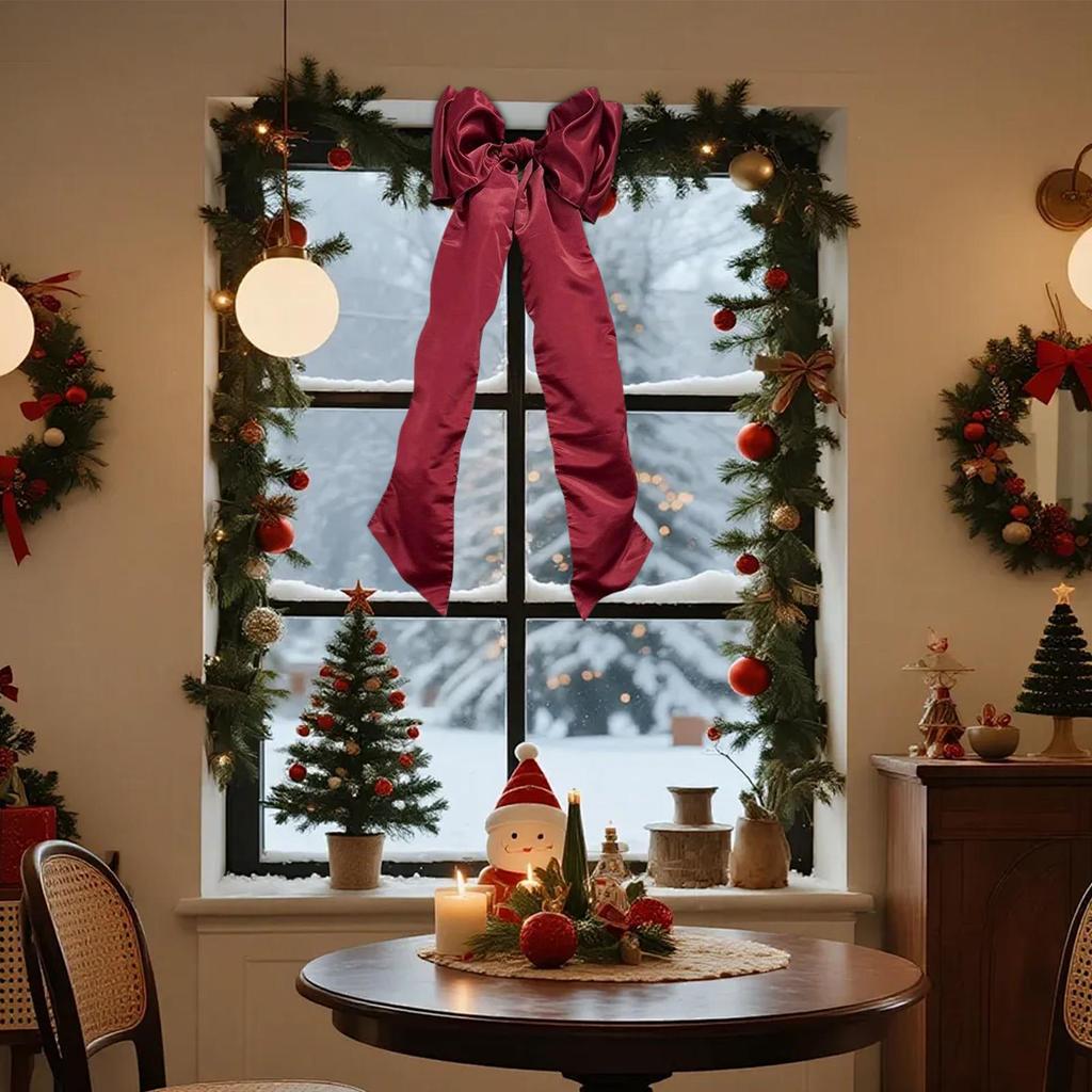 Christmas Bows Decor Large Red Party Decorations Bow Ornaments For Christmas Tree Topper For Party Indoor Bedroom Outdoor Office