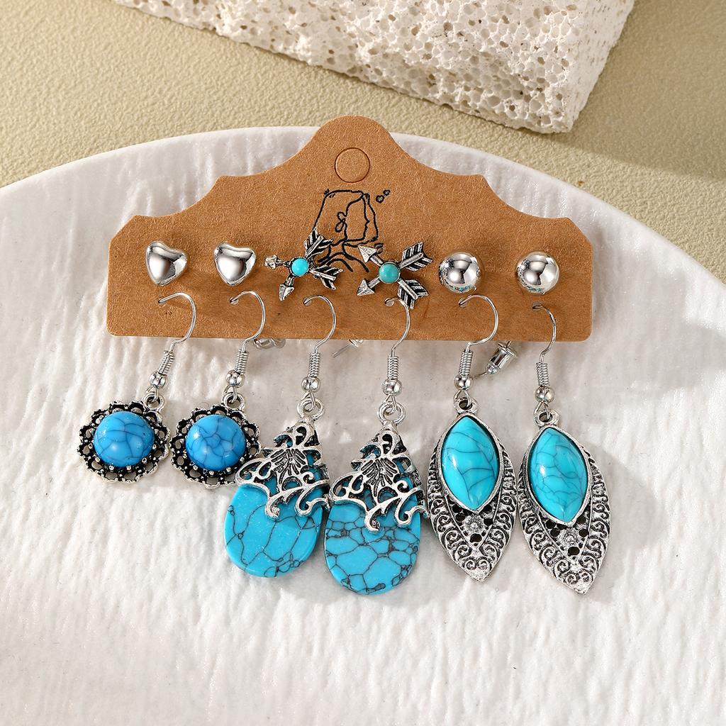 Earring Set, Retro Earrings, Long Fringed Leaves, Ethnic Style Alloy Women's Earrings.