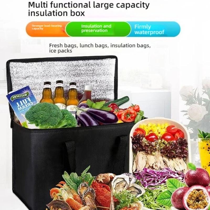 Thermal Lunch Bag Portable Camping Storage Bag Lightweight Thermal Cooler Bags Folding Thermal Bag for Food Camping Supplies