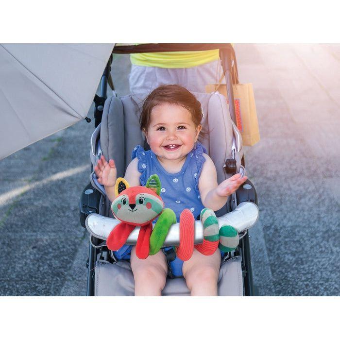 Clementoni- Baby for You – Soft Happy Animals bébé Age – Jouet Premier Activités – Peluche Poussette Spirale, Lavable en Machine,