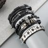 Five-Pointed Star Leather Bracelet for Men, Trendy Hip-Hop High-End Feel, High Street Men's Skull Rivet Bracelet, Hand Jewelry
