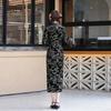 Bronzing black velvet national style new Chinese Suzhou long-sleeved autumn cheongsam improved young women's high-end sense spring and autumn