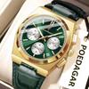 Trendy Luxury Man Watch Waterproof Luminous Chronograph Date Quartz Wristwatch Fashion Sports Leather Watches