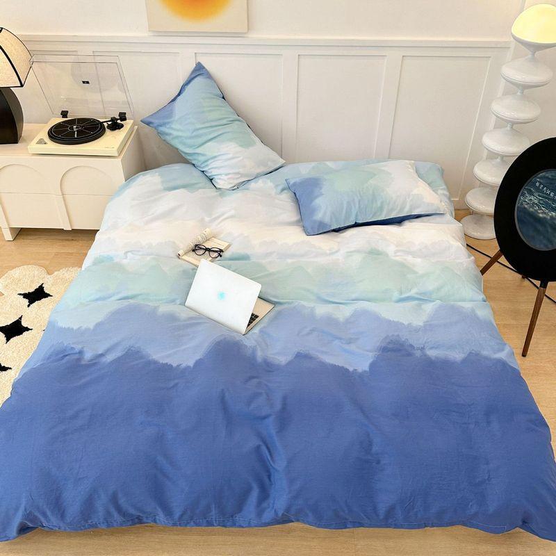 

Blue Gradient Printing and Dyeing Supplies Student Dormitory Bed Three-Piece Set Quilt Cover Single Duvet Cover Four-Piece Set Minimalist Style 150*200cm single quilt cover That Blue Ocean