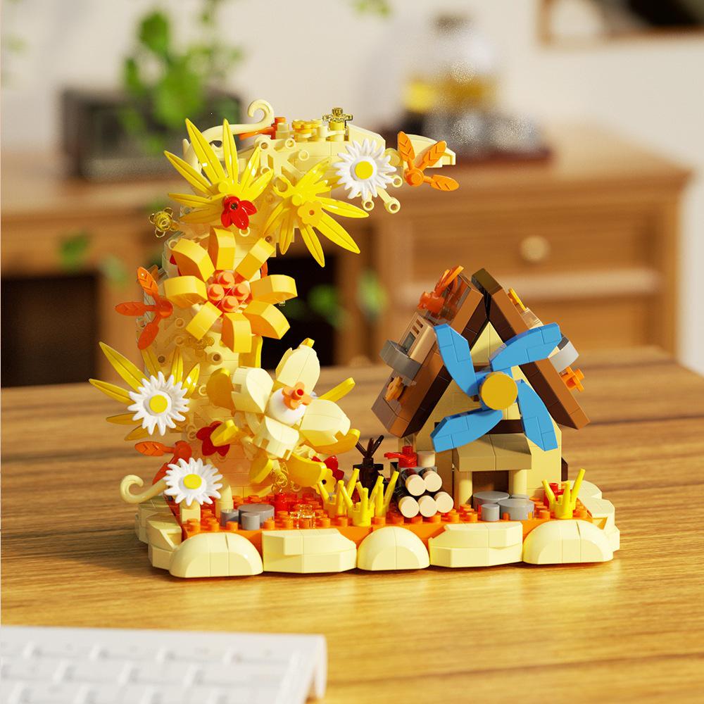 U Fun Four Seasons Treehouse Windmill Micro Building Blocks Toy