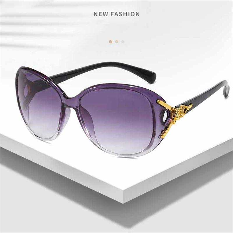 Klassische Große Fassung Fuchs Kopf Reflektierende Flache Gläser Mode Kamelie Sonnenschutz Sonnenbrille Brillen