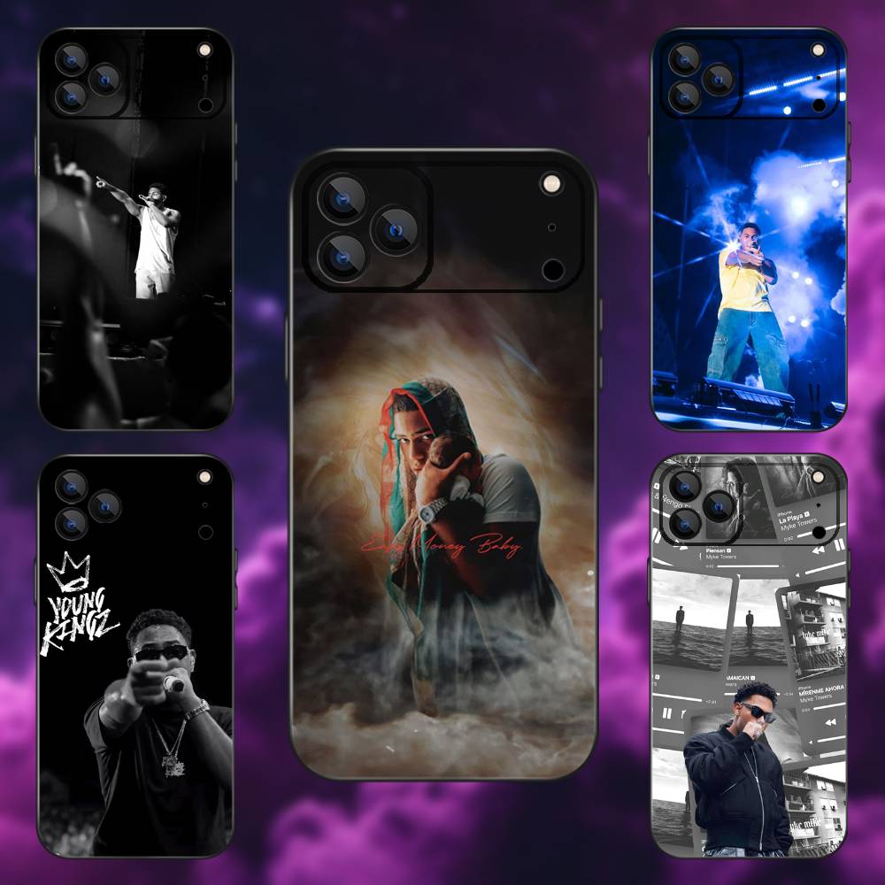 Singer M-Myke T-Towers Cool Phone Case For iPhone 17,16,15,14,13,12,Pro,Max,Plus,E,SE4,Air,Mini Black Soft Box