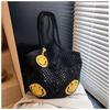 2025 new fashion versatile bag knitted bag tote bag hollow bag wool bag women's bag tide
