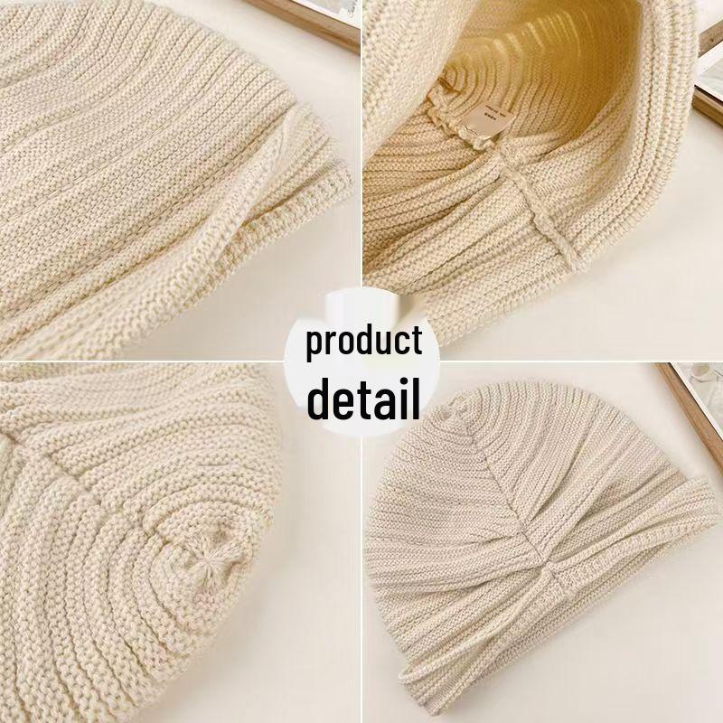 Women's Autumn & Winter Knitted Beanie - Korean Style, Versatile, Warm Wool, Fashionable Cold-Weather Hat