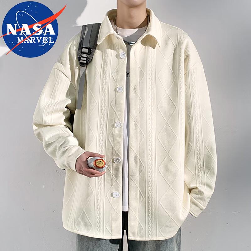 NASA MARVEL Men's Loose Fit Long Sleeve Casual Shirt