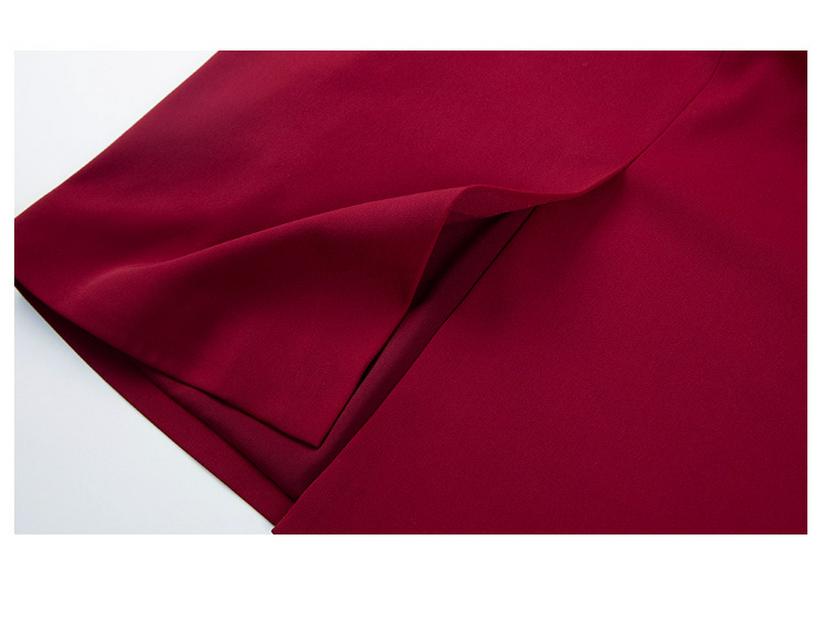 2023 Autumn Elegant Red Ruffled Two-Piece Slimming Dress for Young Mothers