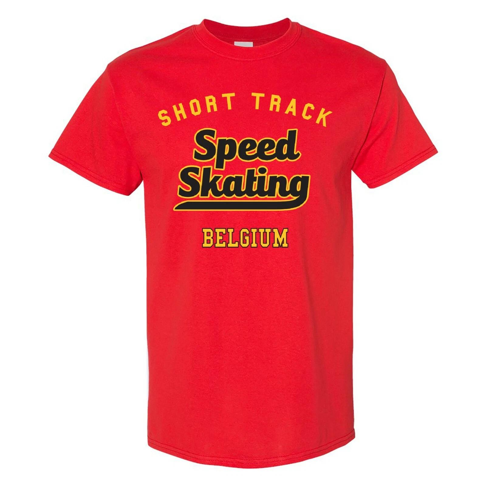Short Track Speed Skating Belgium- Winter T-Shirt - Red M