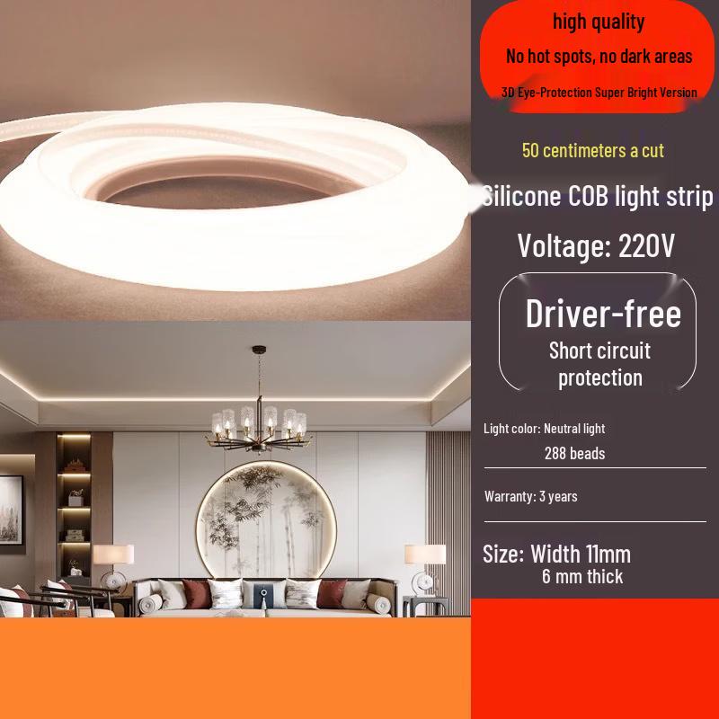 OEING COB LED Strip Light with Switch Plug
